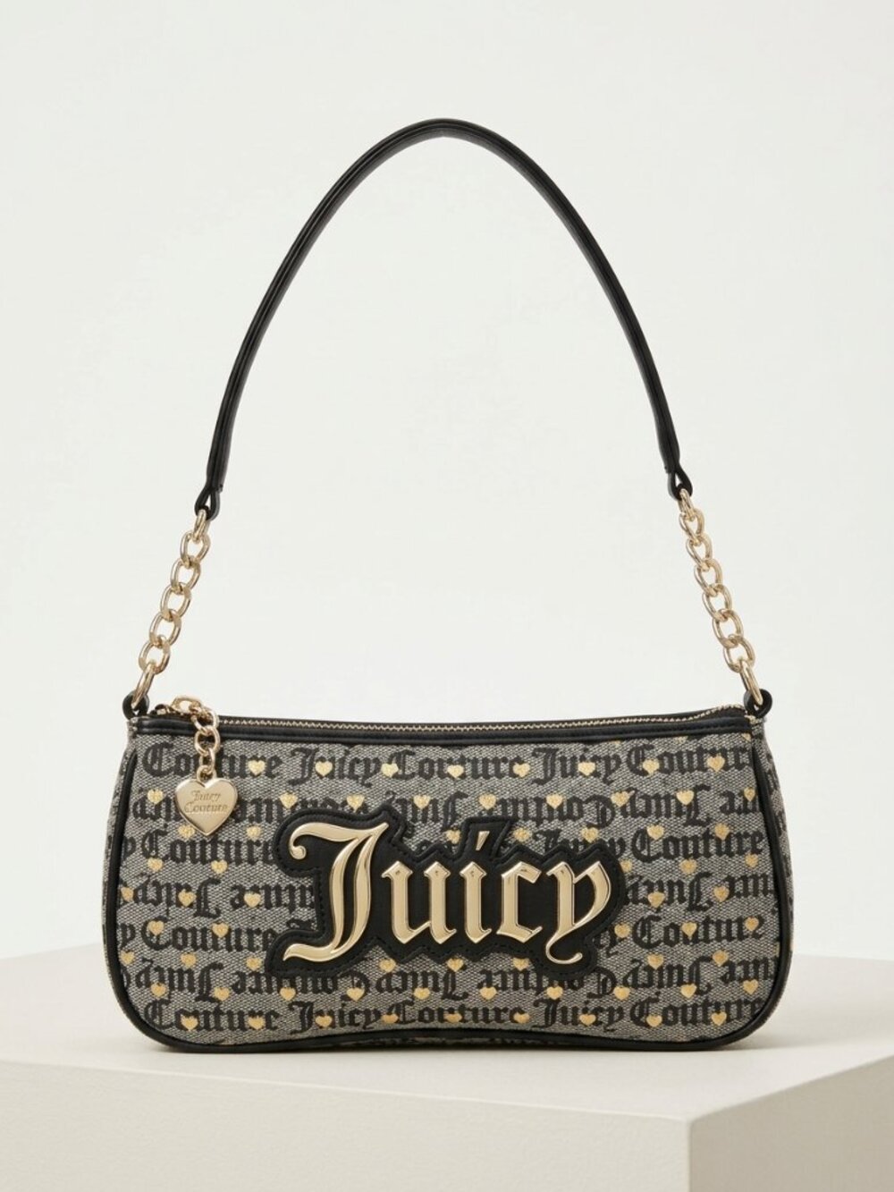 Juicy Couture Baguette Shoulder Bag Heart Charm Y2K Purse NWT